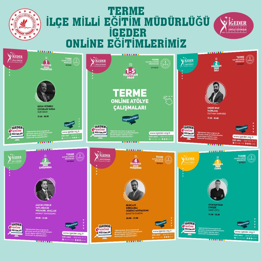 Atinc_Kasapoglu's tweet photo. Terme İlçe Milli Eğitim Müdürlüğü ve İGEDER İşbirliği

ONLİNE ATÖLYELERİMİZ 
Samsunda Görev Yapan Tüm Öğretmen Arkadaşlar
Atölyelerde Buluşalım

Başvuru:👇👇
https://t.co/1vggsPFVKw

@zerersoy1
@MemTerme
@55Akkus
@samsunarge
@CoskunESEN57
@samsunmem
@EbaSamsun
@ziyaselcuk
@tcmeb https://t.co/WKu0uh5To1