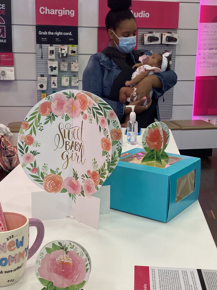 I want to share something nice in the middle of chaos, we have our very own Q back in the team as a new mom with her beautiful cutie and we were dying to see her closer but, safety first!  ❤️❤️❤️ Let’s stay positive and strong team! #tmobilefamily #magentafamily