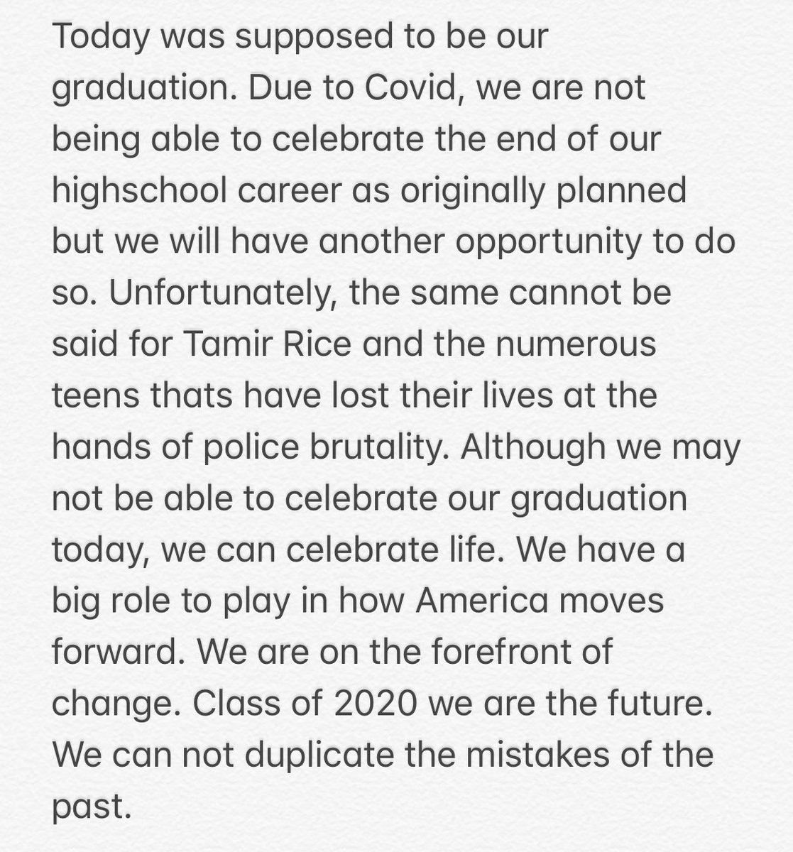 Class of 2020, the world is ours for the taking. What will you do with it?