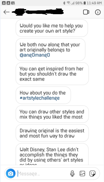 After a while, I got sick of Amino (not because of this though, other reasons) and left to go to IG because it was a more popular platform. At that time, Ange was still hiding away on her IG. I was harassed on IG too: