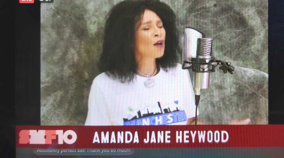 The brilliant <a href="/mandyheywood68/">Amanda Jane Heywood</a> now live on <a href="/Salfordfestival/">Salford Music Festival</a> 
Beautiful rendition of Etta James At Last 💙❤💙 xx