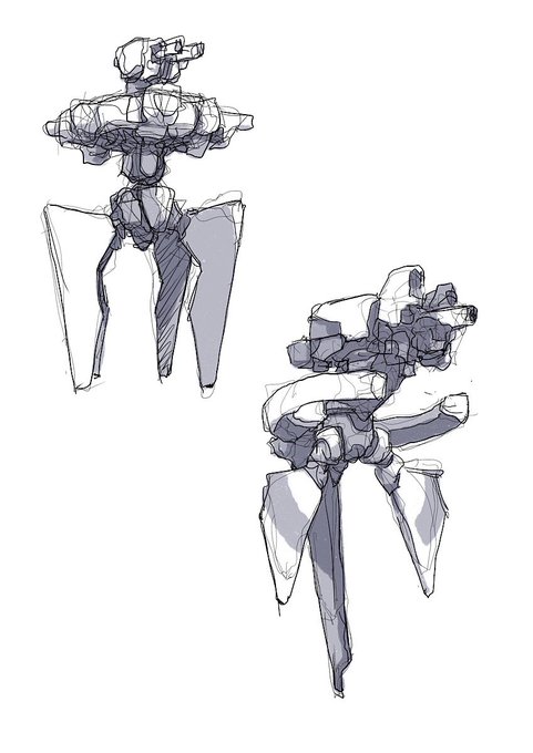 メカ絵再掲っす(~‾▽‾)~
けっこうラフなラクガキかアイデアスケッチなので微妙なのが多いデス(*≖‿≖) 