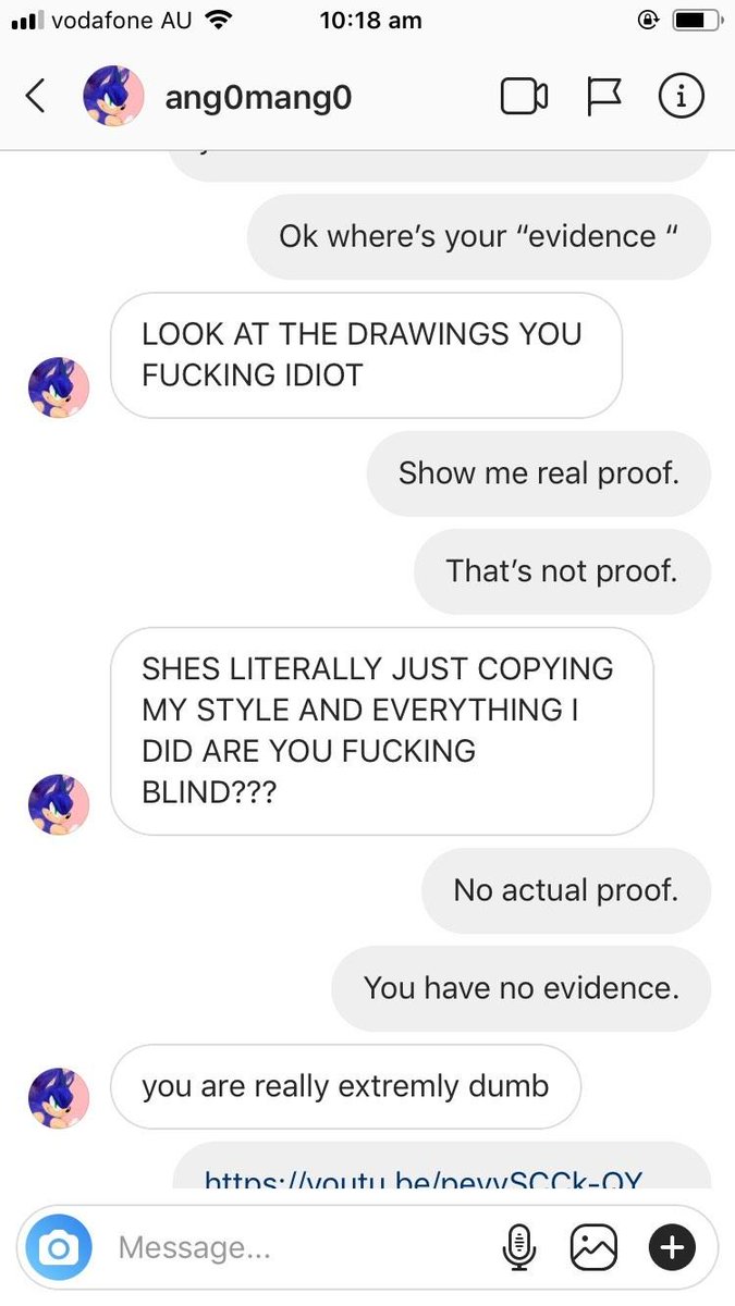Here is evidence of her disgusting comments about me and my followers. Keep in mind that most of these DM screenshots are from other people:In this one, she shows some drawings side by side, but doesn't circle or point at anything. I'll debunk them + other claims next.