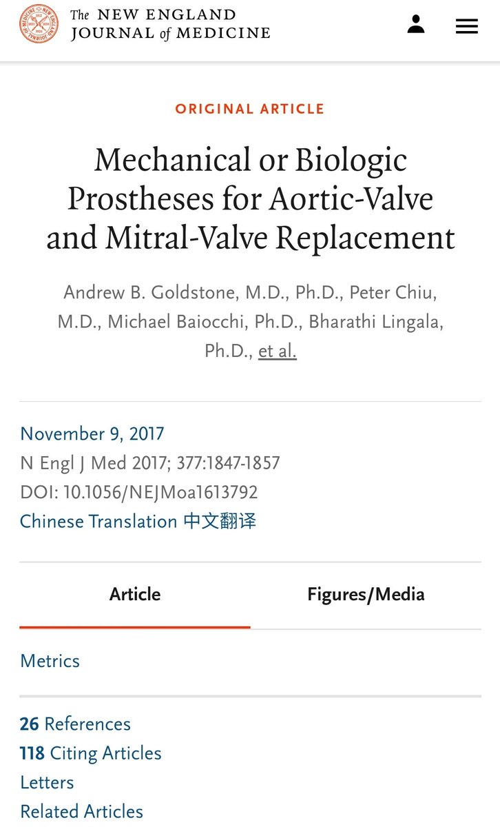   @NEJM study showed 35% increase in use on BP valves over the past 2 decades. Higher mortality and reop in younger age groups with BP valves. Published studies aren't powered for rarer but clinically important ends points as  #endocarditis.