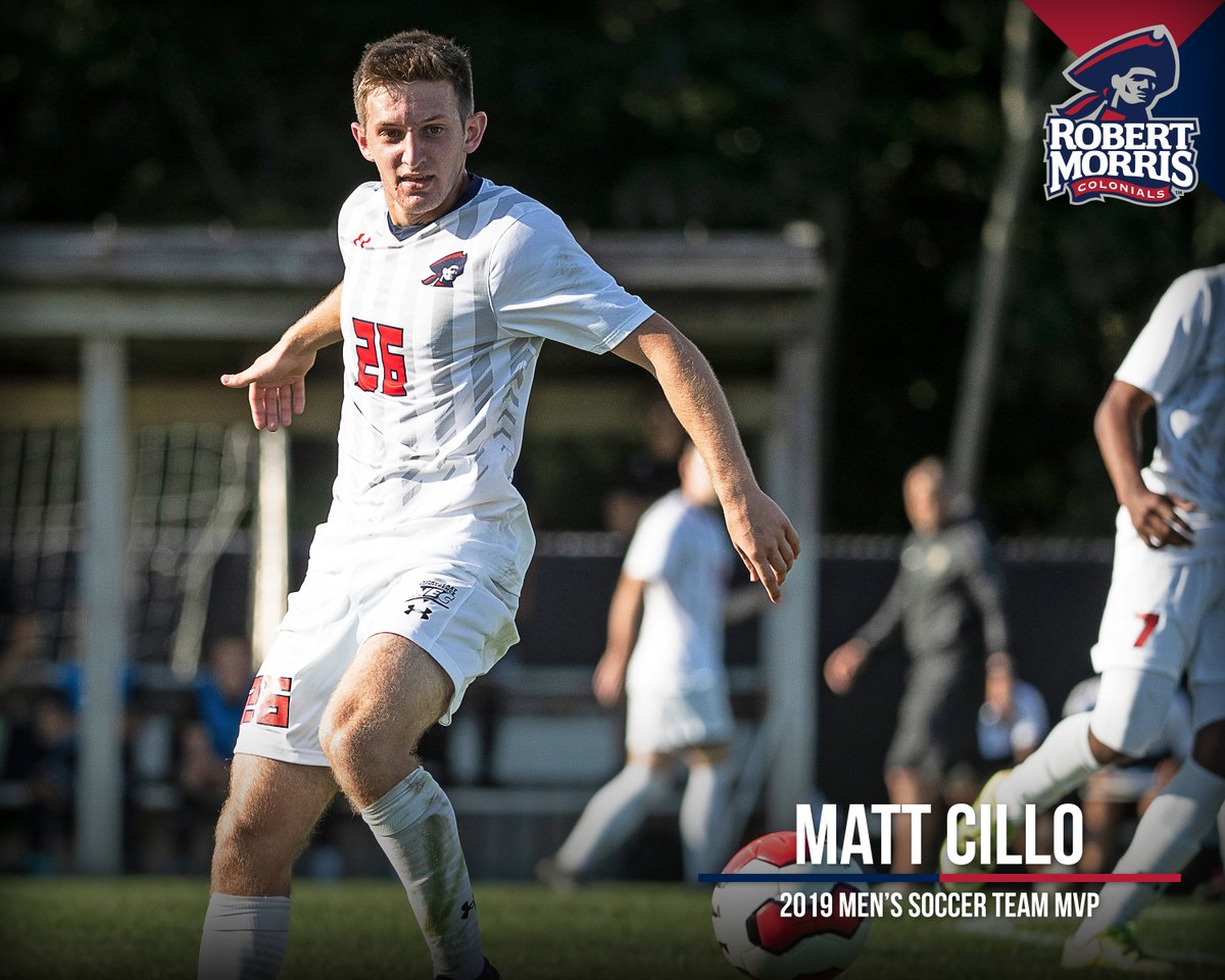 RMUAthletics's tweet photo. The 2019 @RMUMSoccer MVP is... Matt Cillo!

🔹 All-NEC Second Team
🔹 Started 16 of 17 games
🔹 Scored two goals

#ColonialPride | 🔵⚽🔴 https://t.co/Xn0BKgkf9G