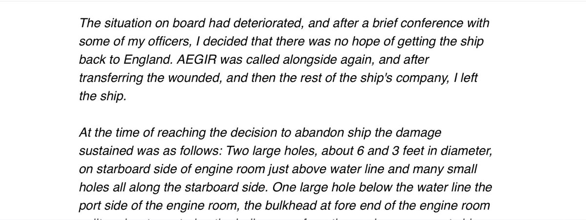 80 years ago today HMS Havant was lost at sea after damage sustained during the evacuation from Dunkirk. The captain was 34. His son shared his father's account with me:
