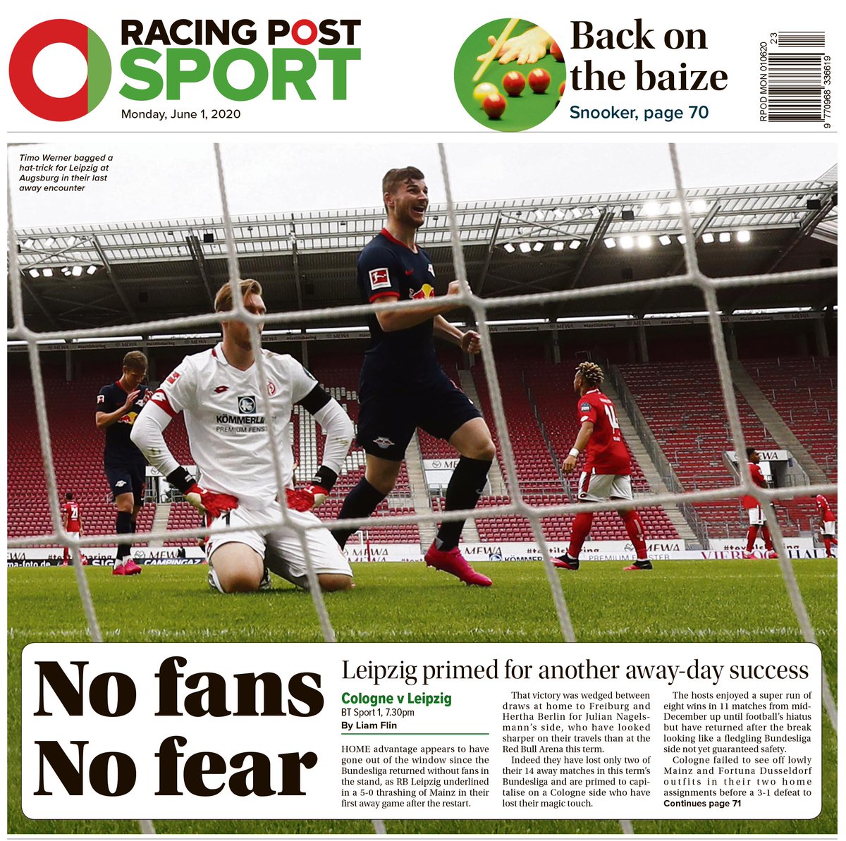 RacingPost's tweet photo. In tomorrow's @RacingPostSport: punting pointers for the Bundesliga clash between Cologne and Leipzig https://t.co/1qHwCBzRg1