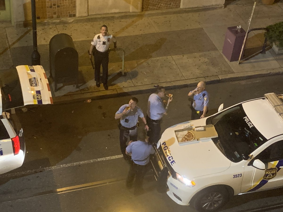 .<a href="/PhiladelphiaGov/">City of Philadelphia</a> I want to know why police were TAILGATING and smoking cigars on the corner for 4 hours last night. Laughing and taunting cars as they passed. There were at least 20. Is this where all that funding goes? I am beyond ashamed