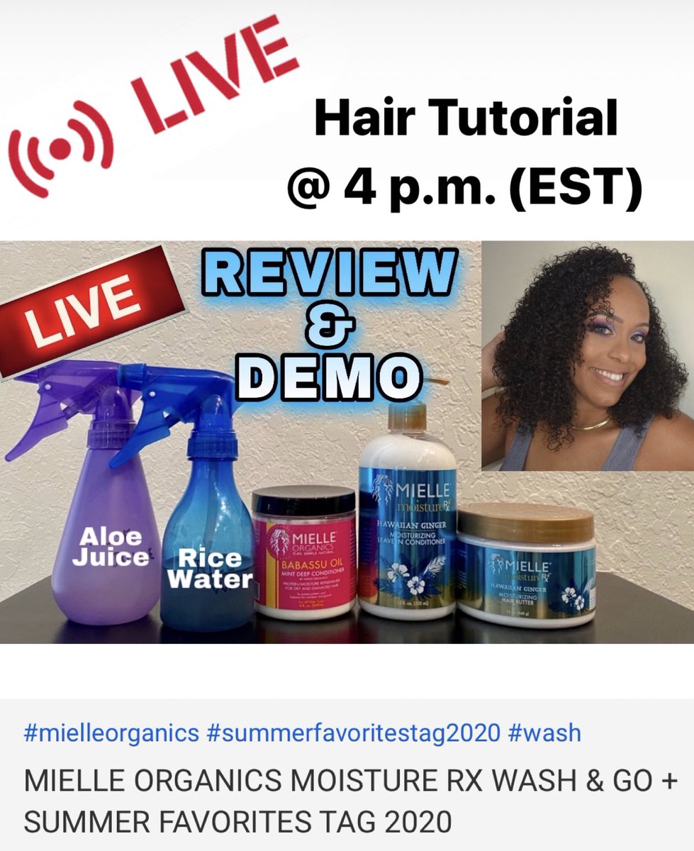 JackieNaturals's tweet photo. 🚨COME JOIN ME LIVE IN 20 MINUTES - HAIR TUTORIAL FT MIELLE ORGANICS & SUMMER FAVORITES TAG ON MY YOUTUBE CHANNEL!!! SEE YOU THERE🚨 Link: https://t.co/bhQqtcSnNI
@mielleorganics #mielleorganics #hairtutorial #summertag #summerfavoritestag #curlyhair #naturalhair #jackienaturals https://t.co/sKhOGCJiJo