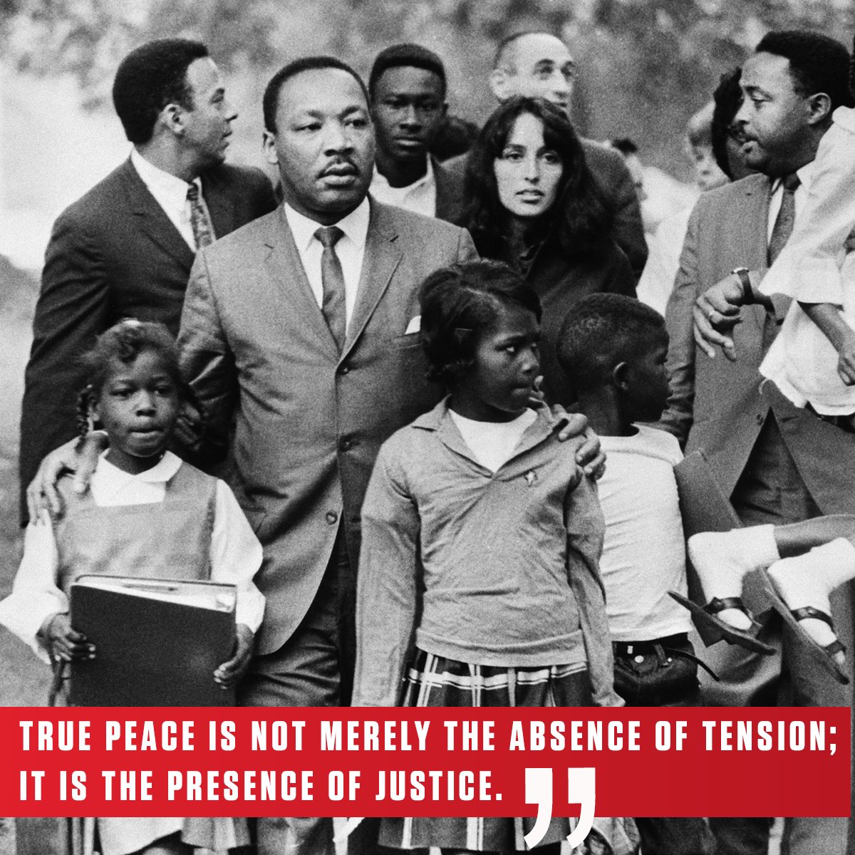 “True peace is not merely the absence of tension; it is the presence of justice.”