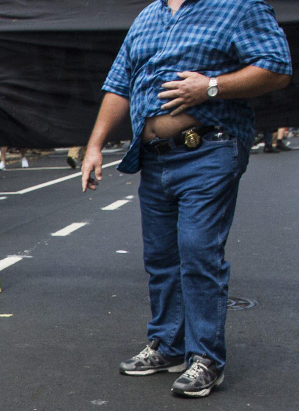 He's wearing an obsolete DEA Special Agent badge on his belt.He's a retiree, working to build an airtight case.His after-action report went into the file on Antifa.