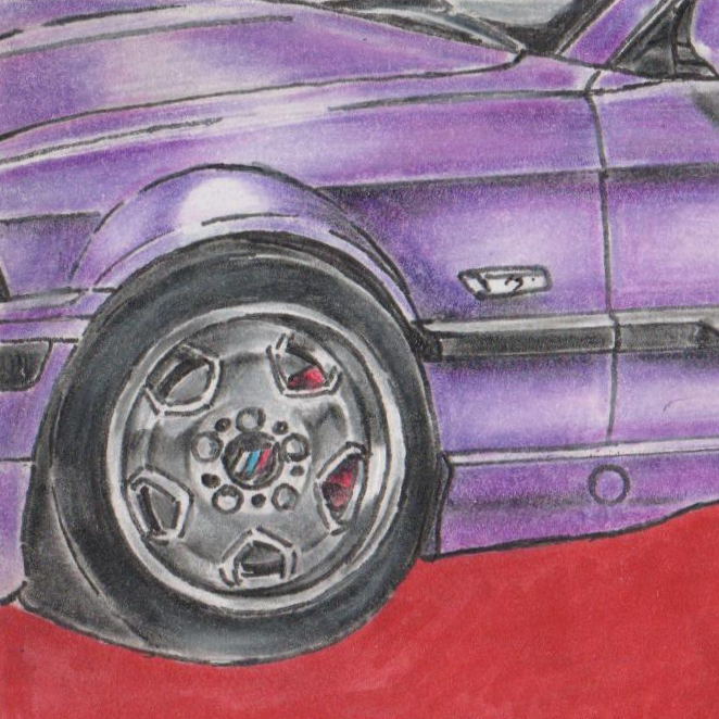 BomberJalopy's tweet photo. Close up of a techno violet e36 with M3 contours

#traditionalart #mixedmedia #micronpenart #coloredpencil #coloredpencilart #micronpen #bmwe36 #bmw #bmwart #bmw3series #e36 #e36m3 #technoviolet #e36coupe #m3contours #carillustration #cardrawing #carart #art #illustration https://t.co/8nOYbiFrAJ