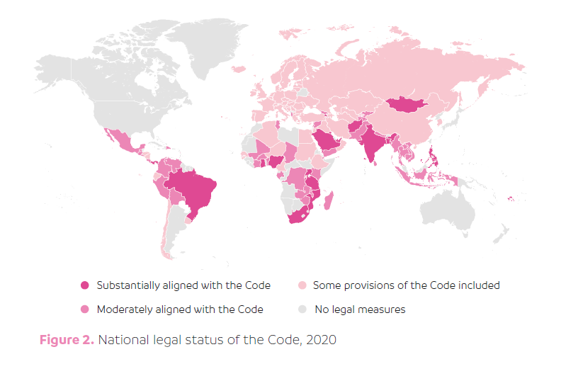 ARCH_Nutrition's tweet photo. The International Code of Marketing of Breast-milk Substitutes relies on country governments to implement its provisions. As of 2020, only 25 countries have done so in a substantial way. #WHOCode https://t.co/NGz1cqrLUr https://t.co/waXXqDNsqs