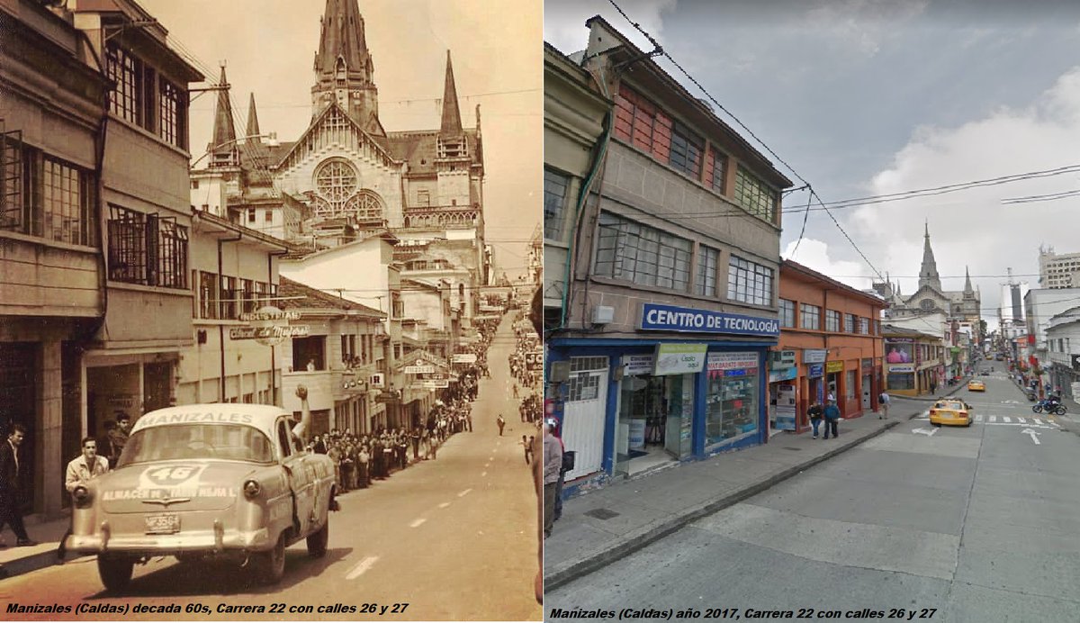 Manizales (Caldas) #ayeryhoy
Carrera 22 con calles 26 y 27
<a href="/colombia_hist/">Historia de Colombia</a> <a href="/MuseosColombia/">MuseosColombia</a> <a href="/CiudadManizales/">Alcaldía de Manizales</a> <a href="/MzalesComoVamos/">Manizales Cómo Vamos</a> <a href="/ManizalesMas/">Manizales Más</a> <a href="/ManizalesCH/">Centro Histórico de Manizales</a> <a href="/ManizalesCaIdas/">Manizales</a> <a href="/ACdeHistoria/">Historia Colombia</a> <a href="/decolombiahist/">Historias de Colombia</a>