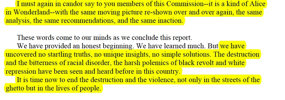 wendyruns's tweet photo. We don't need to study root causes of disparity &amp; despair-it's #WhiteSupremacy. 

Nor will we need another federal panel to recommend solutions- the Kerner Commission did that in 1968 (read below). 

Our challenge in 2020:
1) Be #AntiRacist 
2) Dismantle #StructuralRacism https://t.co/TH6NgGjRPt