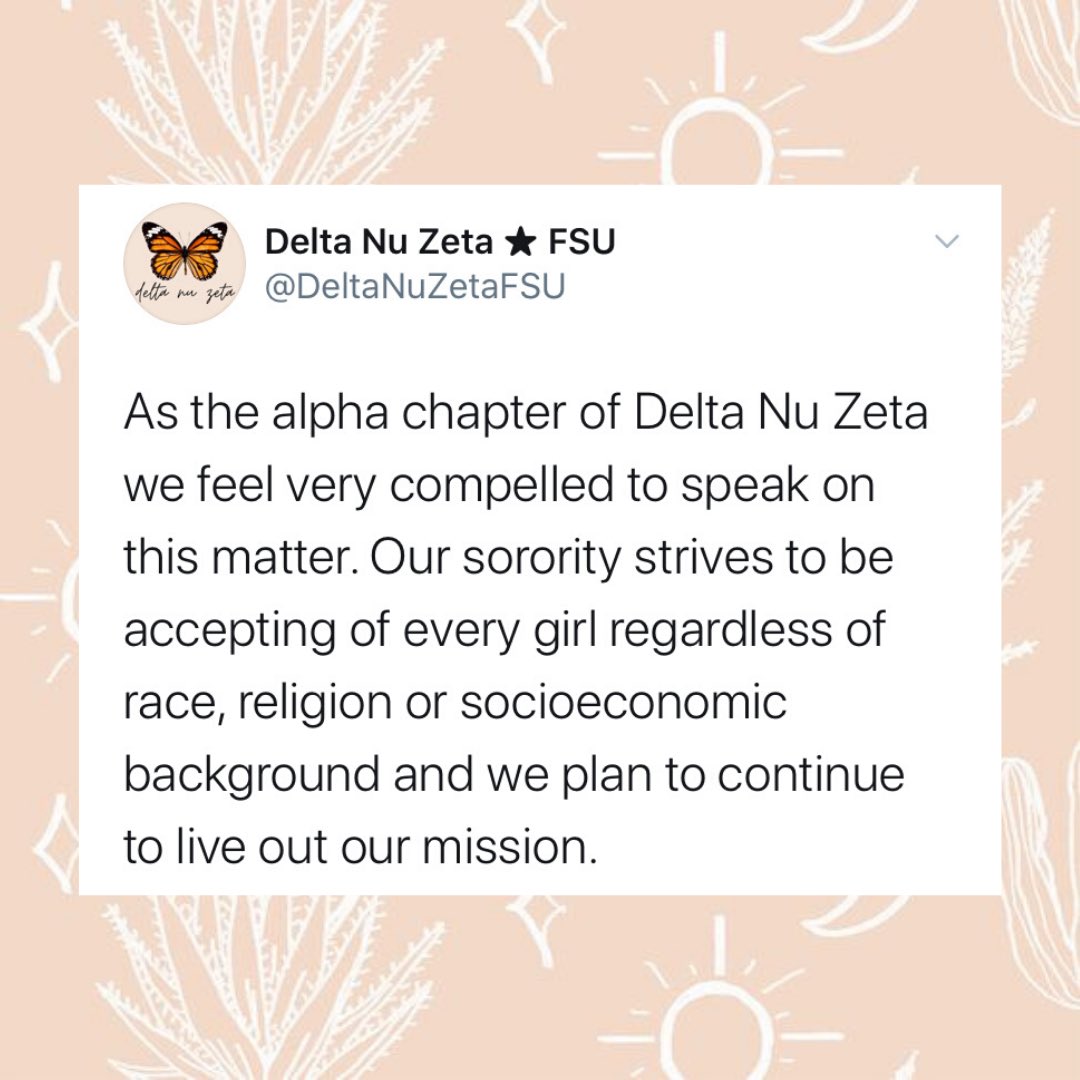 DeltaNuZetaFSU's tweet photo. We see you. We hear you. We stand beside you. -Xoxo, Delta Nu Zeta https://t.co/cf4vYrcVOq