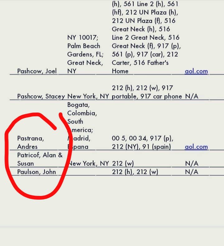 #REDinforma ⚠️ | En la lista de conspiradores publicada por #Anonymous sobre la red de trata y tráfico de niños y niñas encabezada por el amigo de @realDonaldTrump, Jeffrey Epstein, también está el ex expresidente de Colombia Andrés Pastrana.