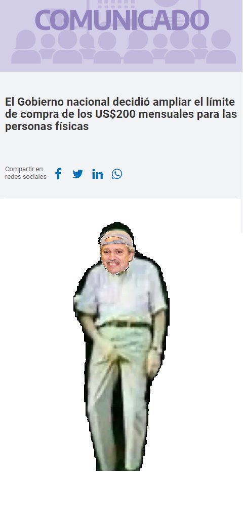 El Gobierno decidió aumentar el límite mensual para la compra de dólares

Comunicado 👇