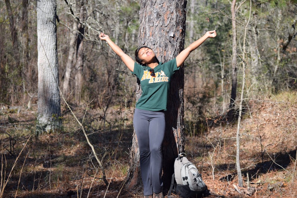 naturallywild__'s tweet photo. I love being #BlackInNature Outdoors is always where I’ve felt the most connected, not only to the living things around me but to myself and my ancestors. In college, solo exploring allowed me to discover myself and open my eyes to the world around me. I belong here. https://t.co/7u4eNp0Ff0
