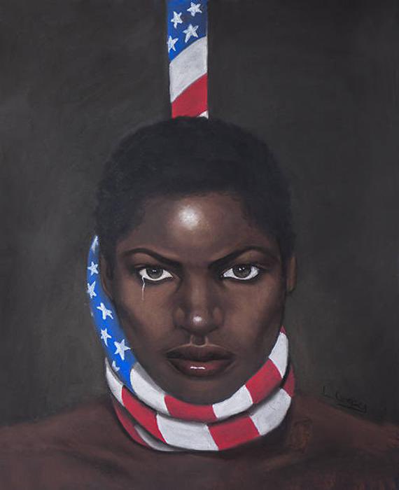 BerniceKing's tweet image. The world is demanding that America get right concerning its violent treatment of Black people. 

400+ years of trauma.

America must listen.

Artist: Laurie Cooper
