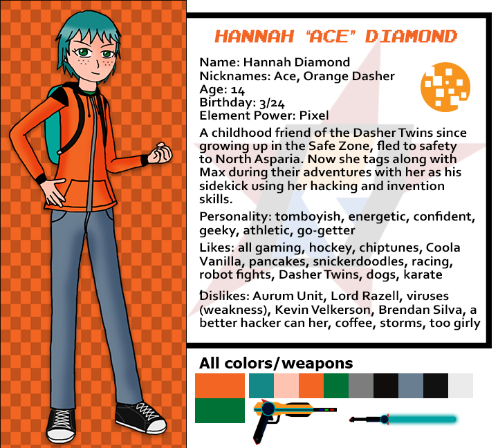 RedDasherCAS's tweet photo. I have the reference sheets of the four main characters for now: Max, Hayley, Hannah, and Logan. Just updated them with the updated art, but I will continue with more later. #reddasher https://t.co/uoPXZ4cz3j