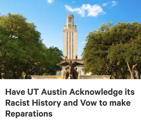 jasminewindon's tweet photo. Y’all go sign this petition to make a change on the UT Austin campus. It’s about time they let go of these racist names and support our community more.  https://t.co/3AOn1Hyrak https://t.co/YvkDXrZUhM