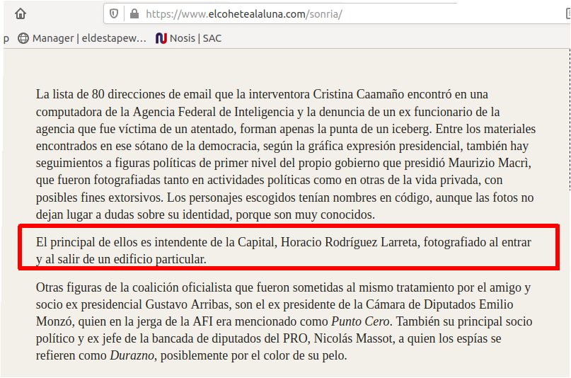 Macri espiaba a Rodriguez Larreta

¿como es posible que eso no sea el tema central de los medios hoy?

lo contó Verbitsky acá: elcohetealaluna.com/sonria/