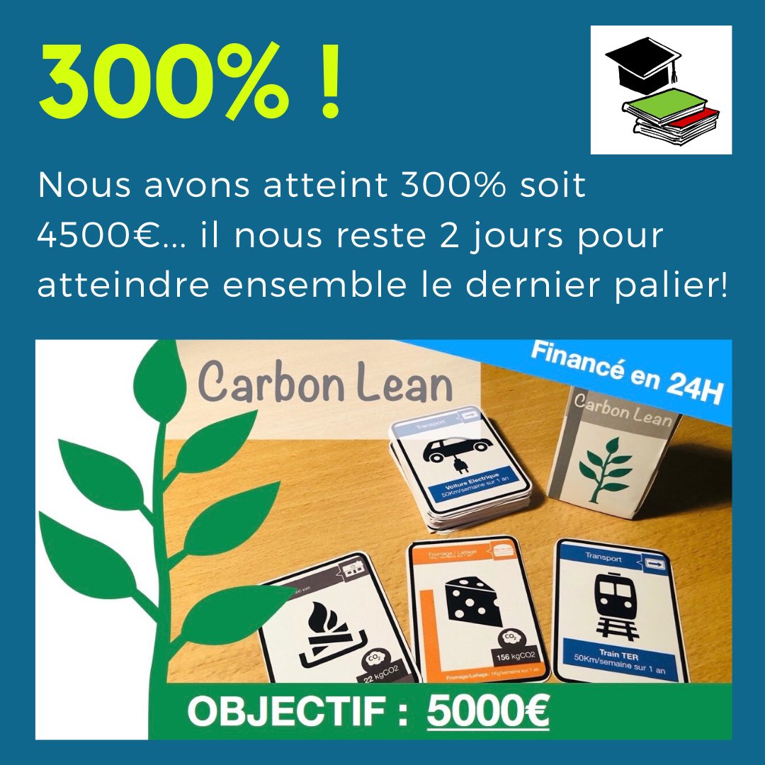 CarbonLean's tweet photo. La campagne @ululeFR touche à sa fin ! Il vous reste 2️⃣ jours pour réserver votre jeu et nous soutenir 🙏 ! @CarbonLean, le #jeudecartes pour découvrir son #ImpactCarbone, à partir de 8 ans, pour 2 à 4 joueurs. 👉🏻 https://t.co/LZG3Q7e3bP https://t.co/KwGB9fDOU8