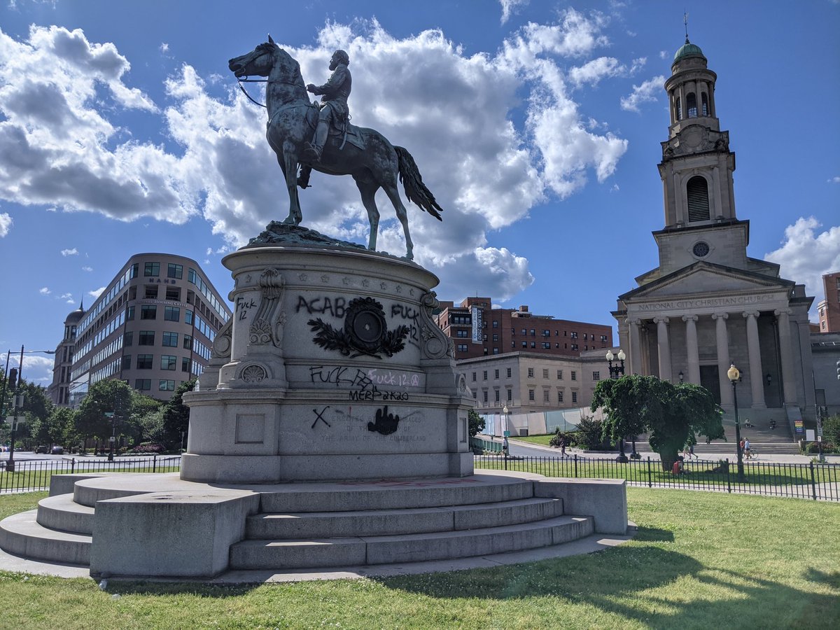 Also graffitied: the statue of Union Gen. George Henry Thomas in Thomas Circle.