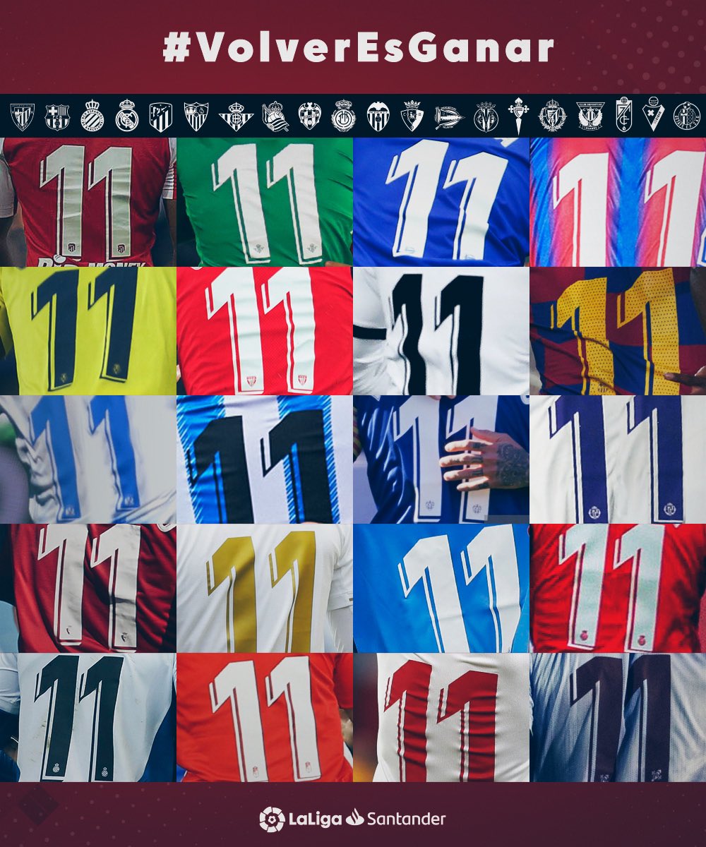 LaLiga's tweet photo. Que viene, que viene... 😊

Solo quedan 1⃣1⃣ días para que VUELVA A RODAR EL BALÓN. 

⚽ #VolverEsGanar ⚽ https://t.co/fQUmUqdLiR