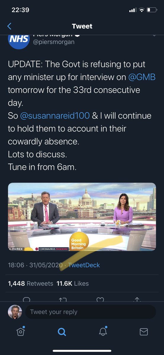 7/. Ministers have refused to go on  @GMB for 33 daysIn February, journalists walked out of a PM’s press conference after their colleagues from 4 publications weren’t let inSome publications - incldg Sunday Times on 26/4 - have been barred from asking questions at conferences.