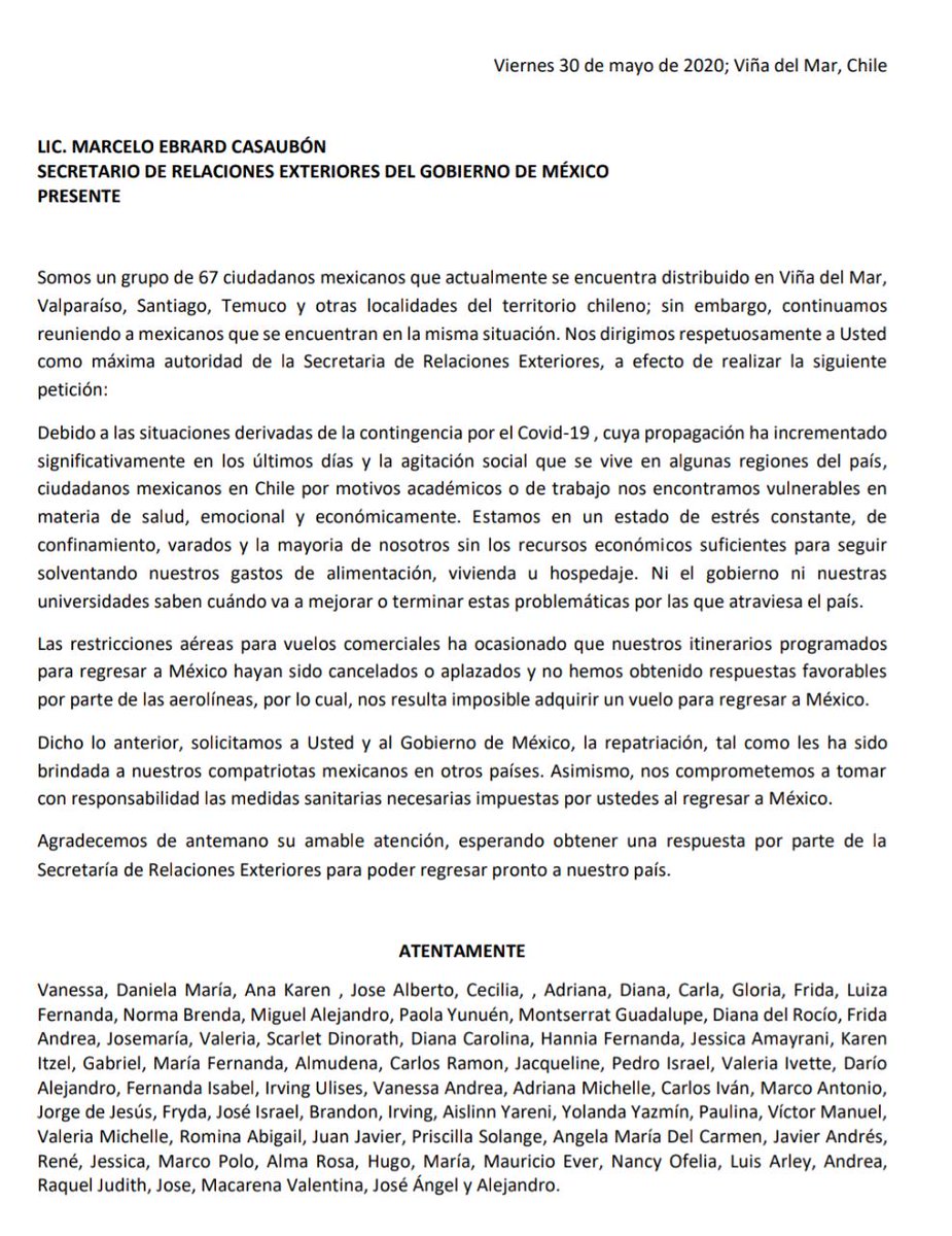 MexicanosenC's tweet photo. @Reforma Esta es nuestra carta, ya somos más de 60 mexicanos!! @m_ebrard @EmbaMexChi @lopezobrador_ https://t.co/oLPX5Id3Fd