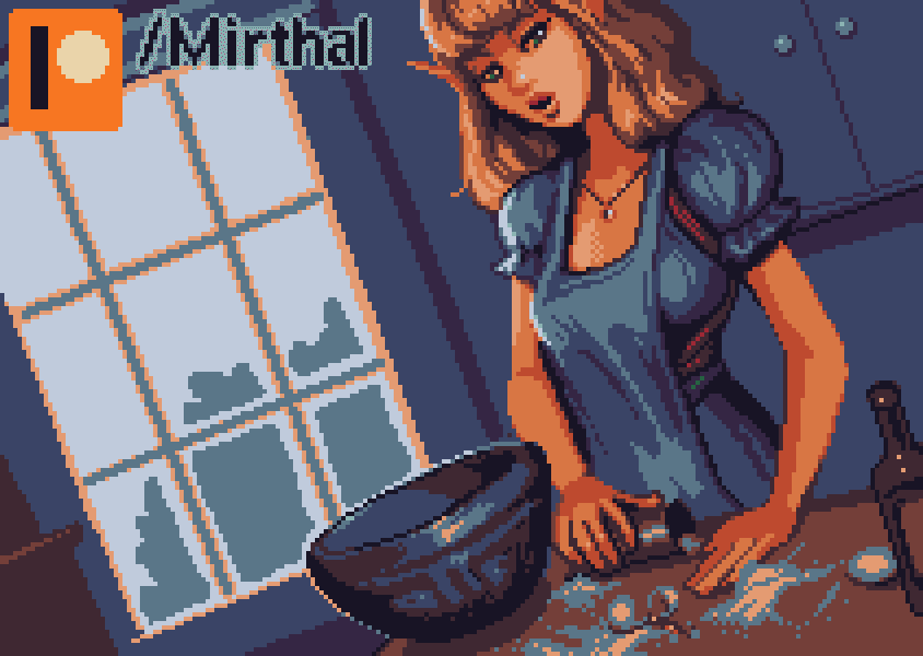 MirthalGames's tweet photo. A small session of kitchen fun between our favorite Halfing+Elf combo done by our talented artist @walnusstinte 

Full Gallery here: https://t.co/T3kMadcHjm
Game here (It's free): https://t.co/QaG5YjfHJ7 https://t.co/6RgF6KkGsx