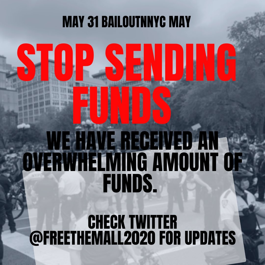 Other great places to donate to are:  @COVIDBailOutNYC  @NYCBlackAid! Organizing for ABOLITION OF POLICE PRISONS AND PROSECUTORS always to build community needs for Black and Indigenous people.