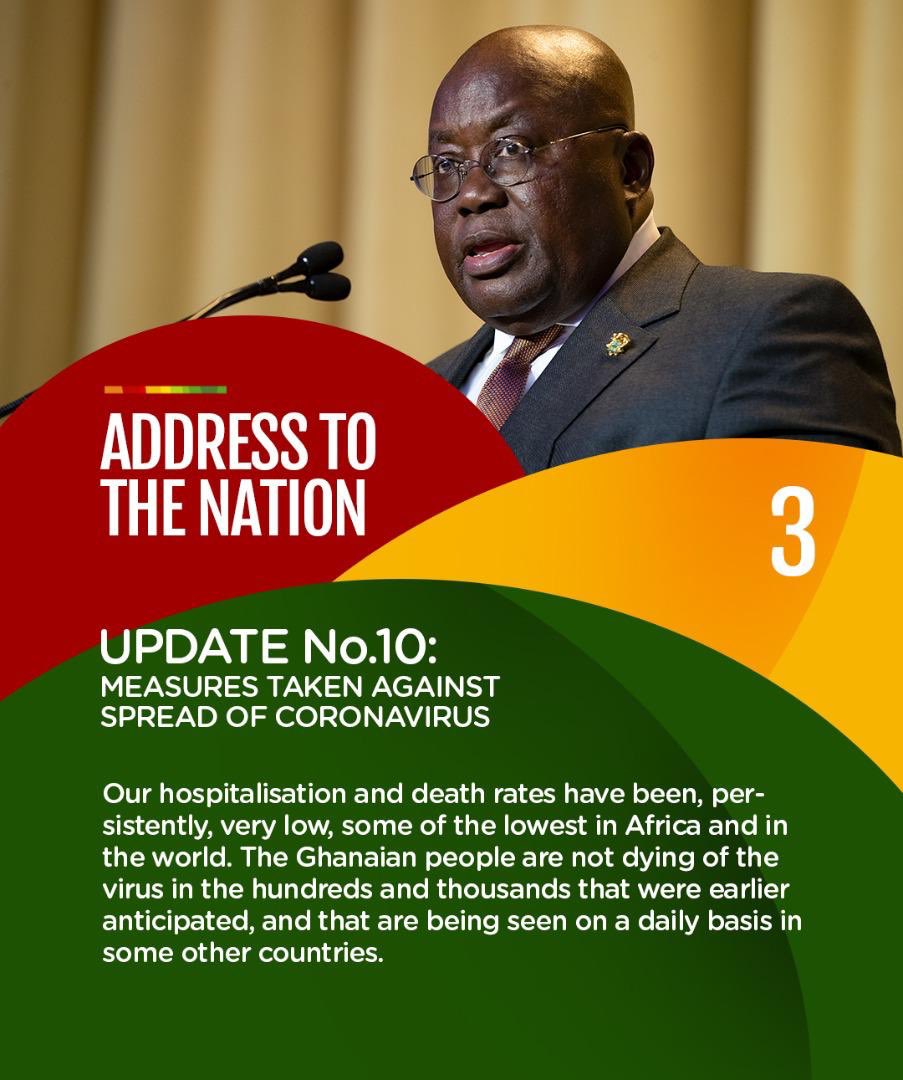 Agona2W's tweet photo. Update No. 10: Measures taken to combat spread of Coronavirus.

#PresidentAkufoAddoSpeaksOnCoronavirus
#COVID19
#SpreadCalmNotFear https://t.co/hhQcfaWYgz