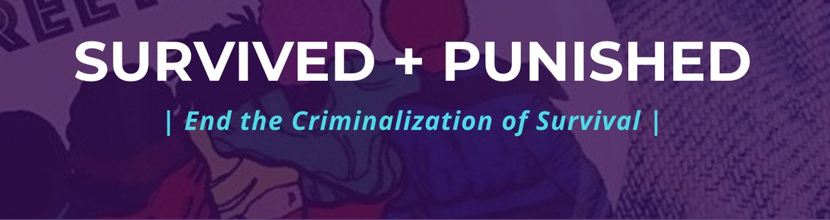 . @survivepunish is a national volunteer project aiming to end the criminalization of survivors of domestic and sexual violence. The group tweets out information and analysis as well as offer critiques and interrogations of current power structures  https://bit.ly/3dm6gfV 