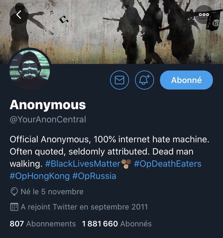 Les comptes twitter de Digidix et anonymous ont été créé en meme temps