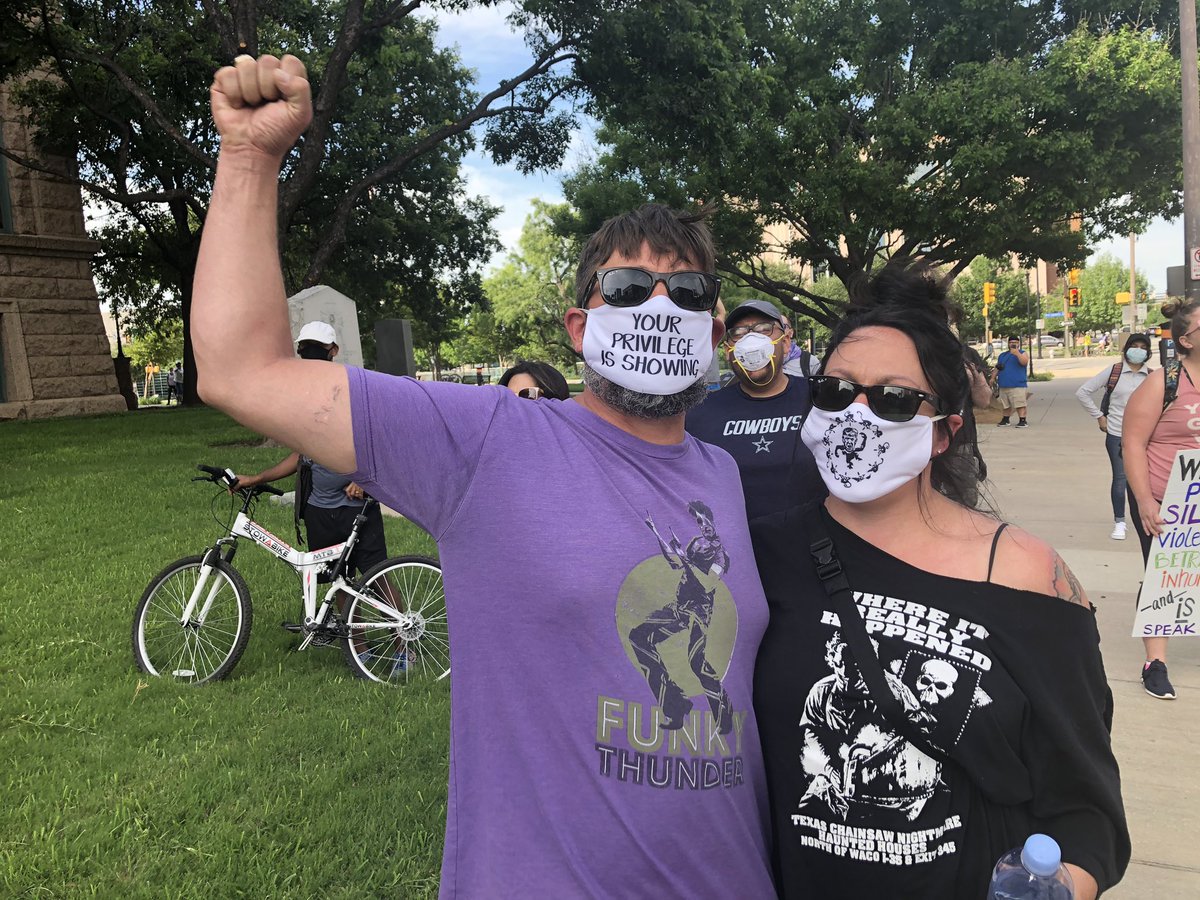 Susan and Michael Goff from Bedford. When I asked why they were here, Susan said:“Because this is crazy. Why would anybody not be out here?”