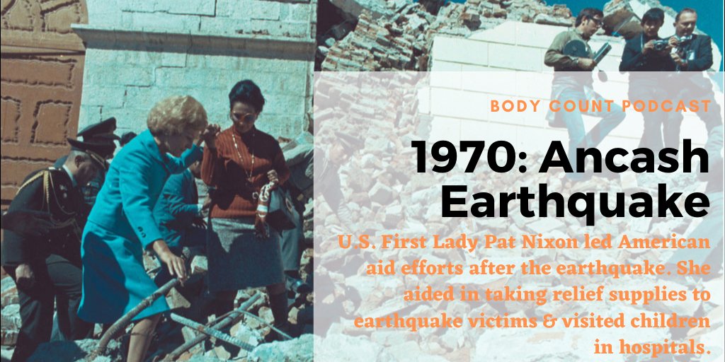 #OTD in 1970 the Ancash Earthquake hit the coast of Peru. Combined with a landslide, it is the most catastrophic natural disaster in the history of Peru. Body Count: est. 66,794-70,000 

#History #HistoryPodcast #historylover #historychat  #historyfacts #historymatters