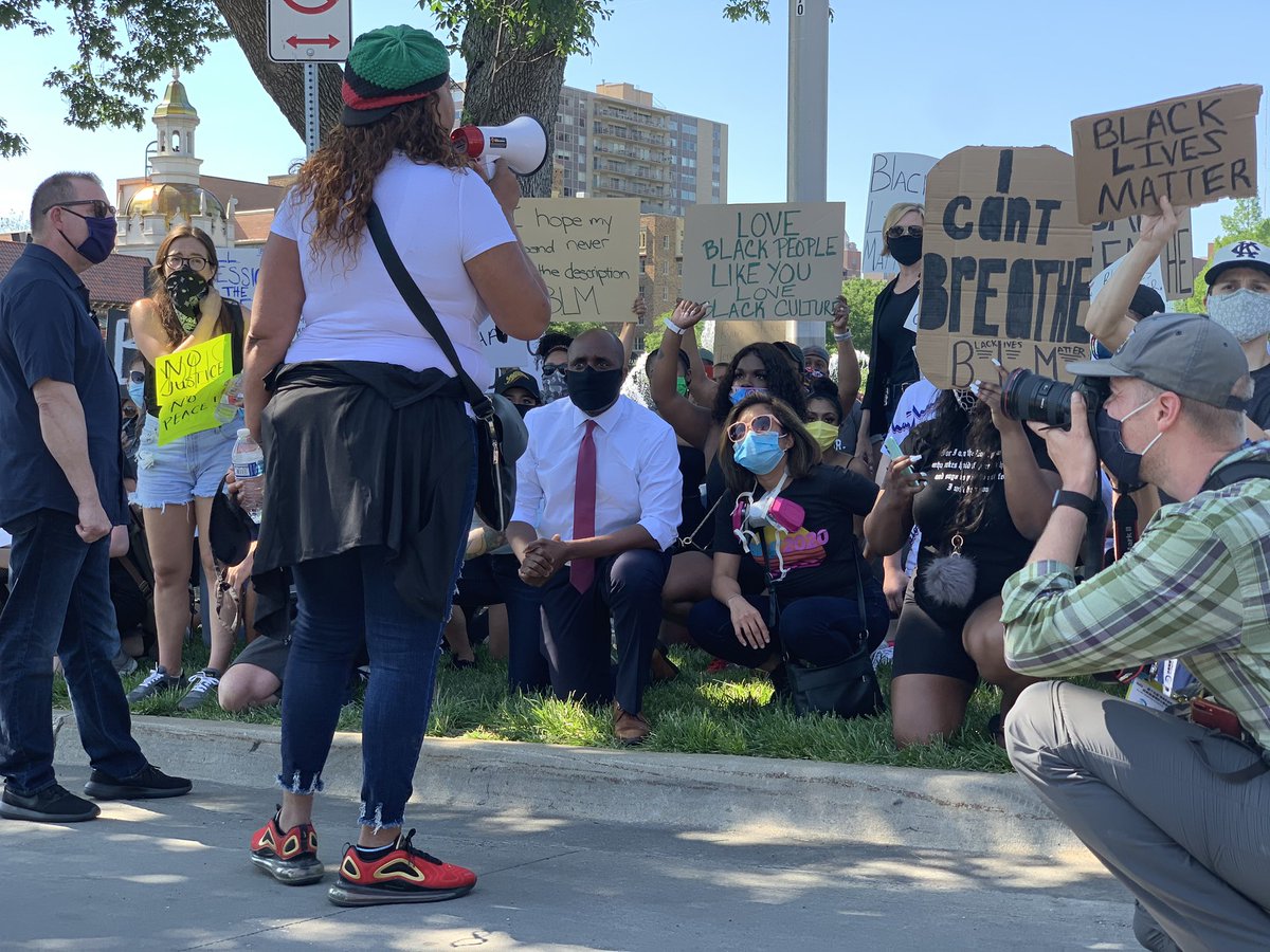 QuintonLucasKC's tweet photo. I came out today to listen to peaceful protest. I thank all for sharing and promise we will do more to ensure all of us can live. #GeorgeFloyd https://t.co/eIRTYDpaoB