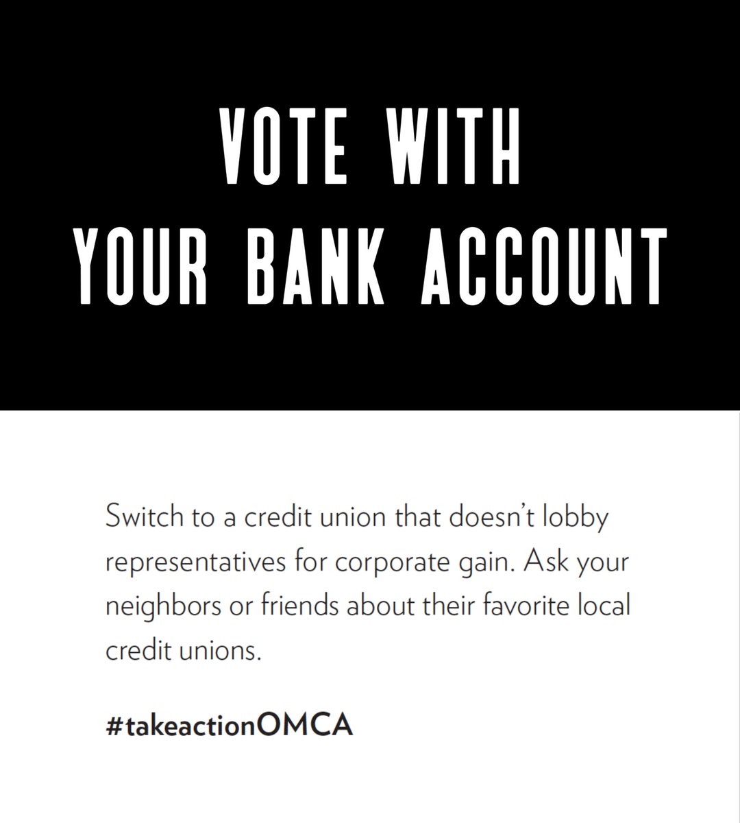 VOTE WITH YOUR BANK ACCOUNT