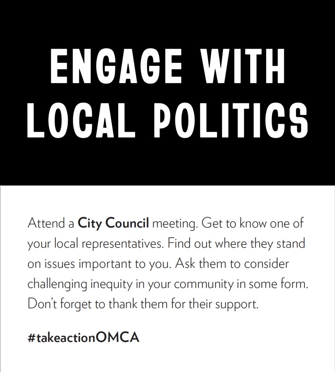 ENGAGE WITH LOCAL POLITICS