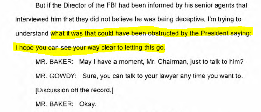 10/ Gowdy then returned to his near-original inquiry about "what it was that could have been obstructed". McCabe, all the way through, hasn't revealed the FBI's preposterous "predicate" that Flynn, a decorated hero, was supposedly a Russian agent.