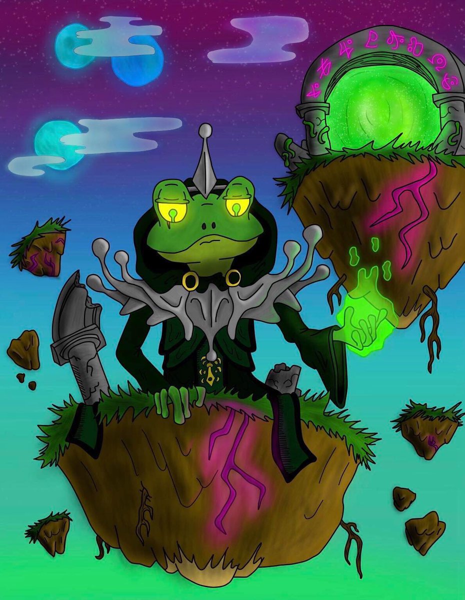 JAStudios2's tweet photo. Lord Frögg the deceiver 🐸 #frog #fantasy #digitalart https://t.co/RU6hu7LnOO
