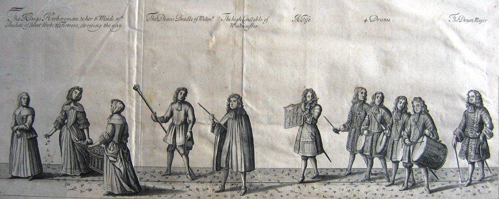 RestorationHat's tweet photo. For his 1685 coronation, James II chose the same date as his brother’s, 23rd April, with initial opposition quiet after the #RyeHousePlot had softened the nation to him a bit. And with his Protestant daughter Mary being heir, a Catholic sovereign seemed a temporary arrangement. https://t.co/A76ubU3f3u