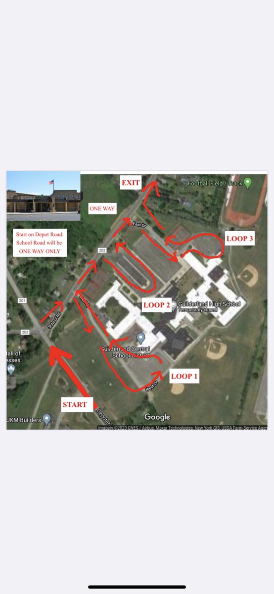Guilderland2020's tweet photo. Our Senior Farewell parade is TOMORROW!! Please show up at your designated times to maintain the flier of traffic. PLEASE STAY IN YOUR CARS UNLESS YOU ARE PICKING UP YOUR SIGNS in the bus loop. You must enter through the depot road side of campus, one way. DECORATE YOUR CARS!! ❤️ https://t.co/rxVlYV9Apt