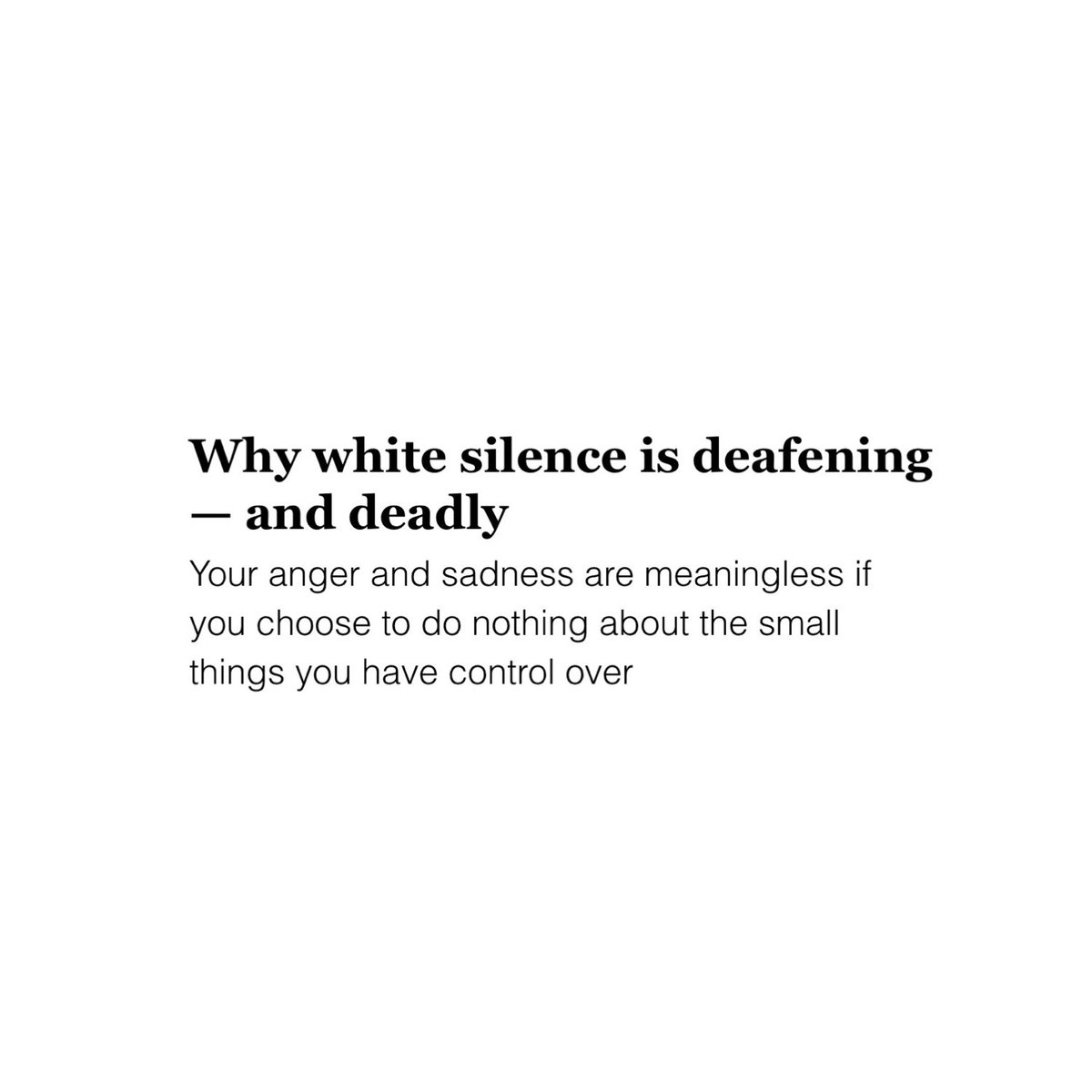 YOU NEED TO FIND YOUR VOICE. YOU NEED TO SPEAK UP. THERE IS SO OTHER OPTION ANYMORE. YOU NEED TO DO WHAT IS RIGHT.  #BlackLivesMatter  