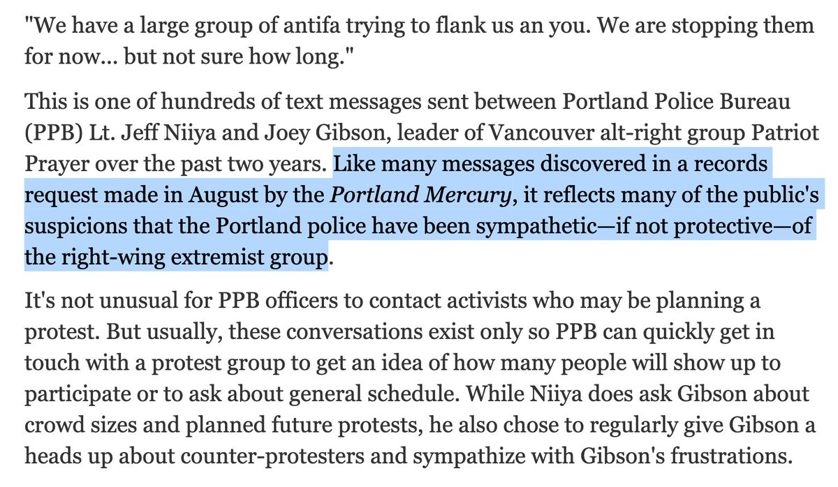 There is also an interesting relationship between the Police & the Proud Boys; from talking with their leaders, to giving them handshakes/fist bumps, & even LIVE TEXTING them info during rallies.  http://shorturl.at/dgoFV  http://shorturl.at/imGVY  http://shorturl.at/gjlqX 