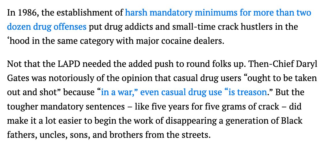Do our police chiefs still talk about shooting casual drug users for committing treason. Not so much: Progress!