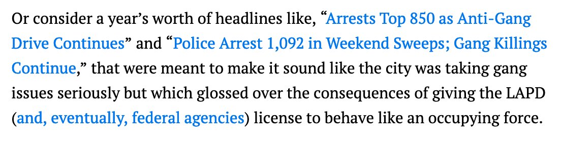 Do we still have these kinds of sweeps where a thousand mostly Black young men are rounded up because they lived in a neighborhood where there was a presence of drugs/gangs?